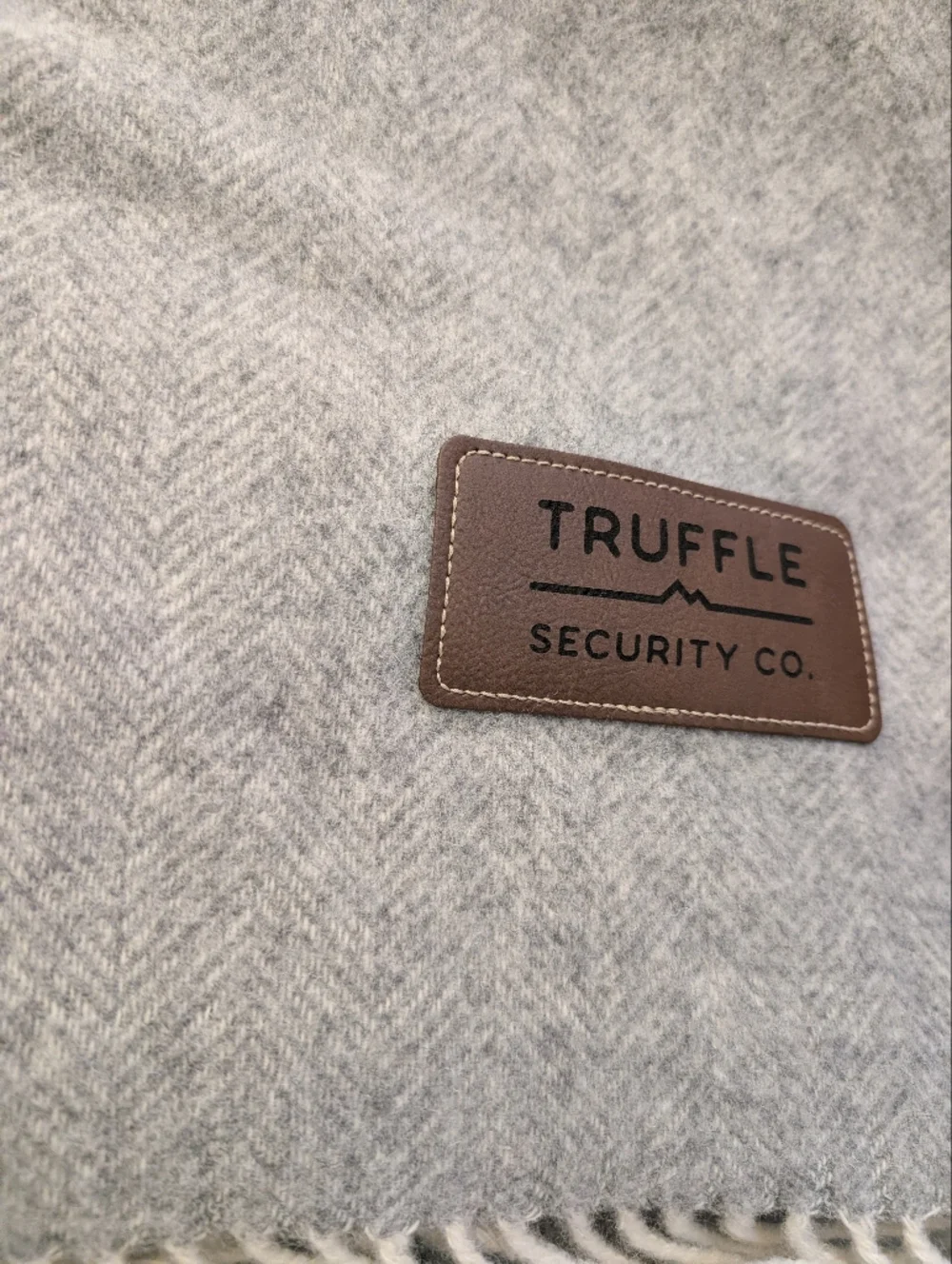 Terrytown Gray Herringbone Fringe Wool Throw Blanket
